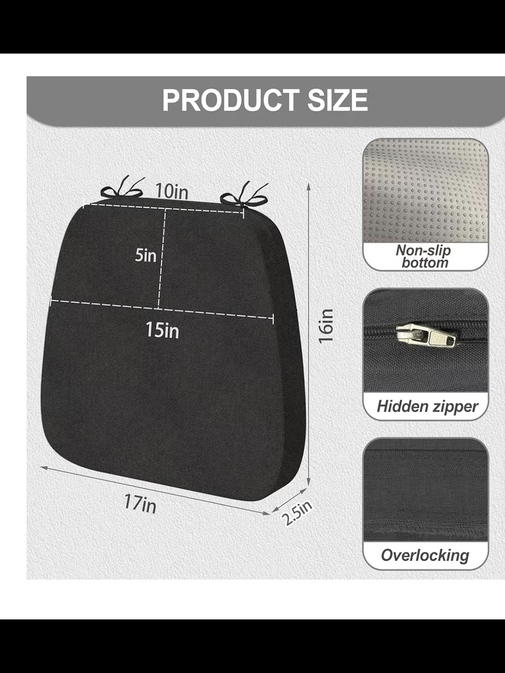NEW Dark Gray Seat Cushions - Set of 6 - Picture 2 of 4